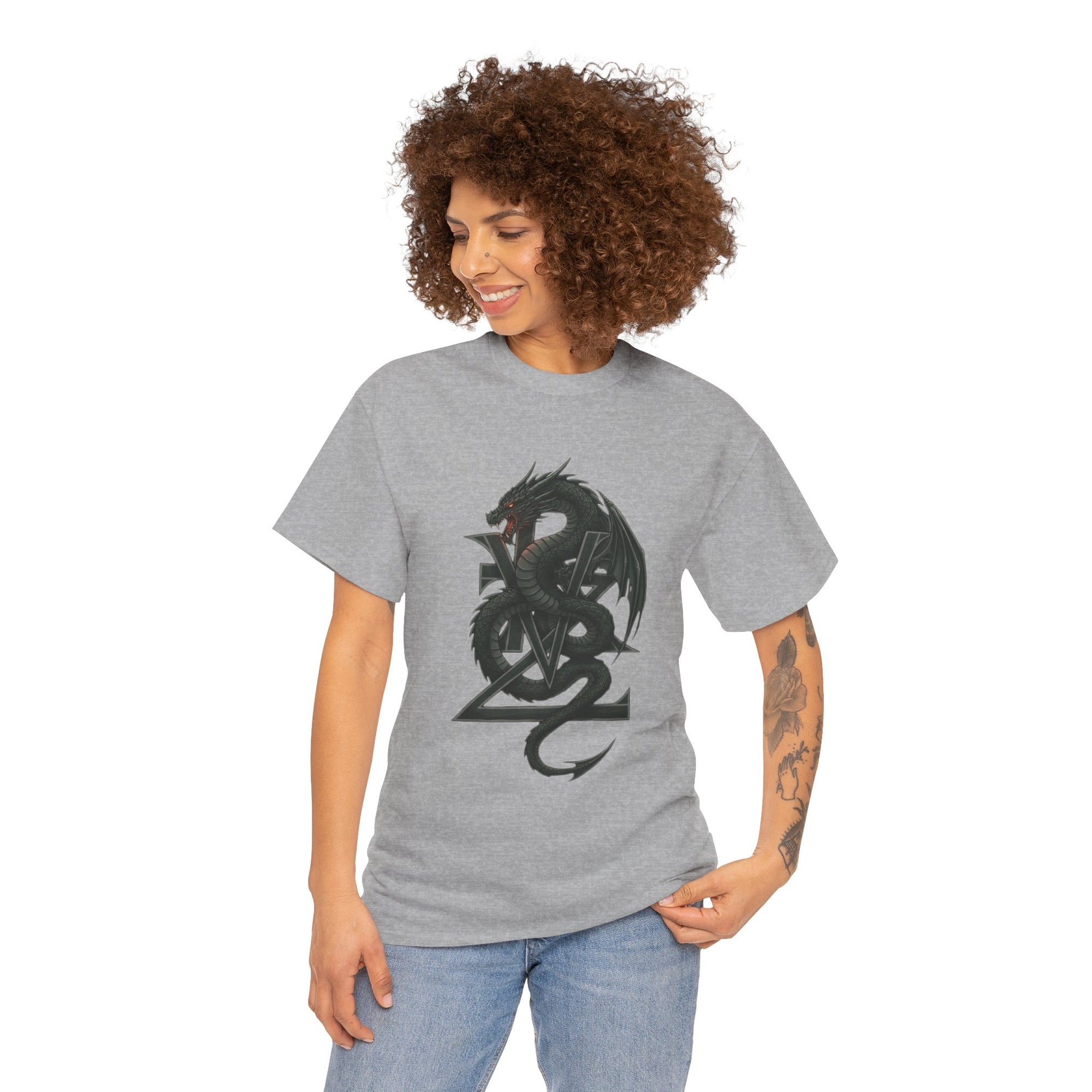 Dragon Crest T-Shirt — Gothic Black Dragon Emblem Tee