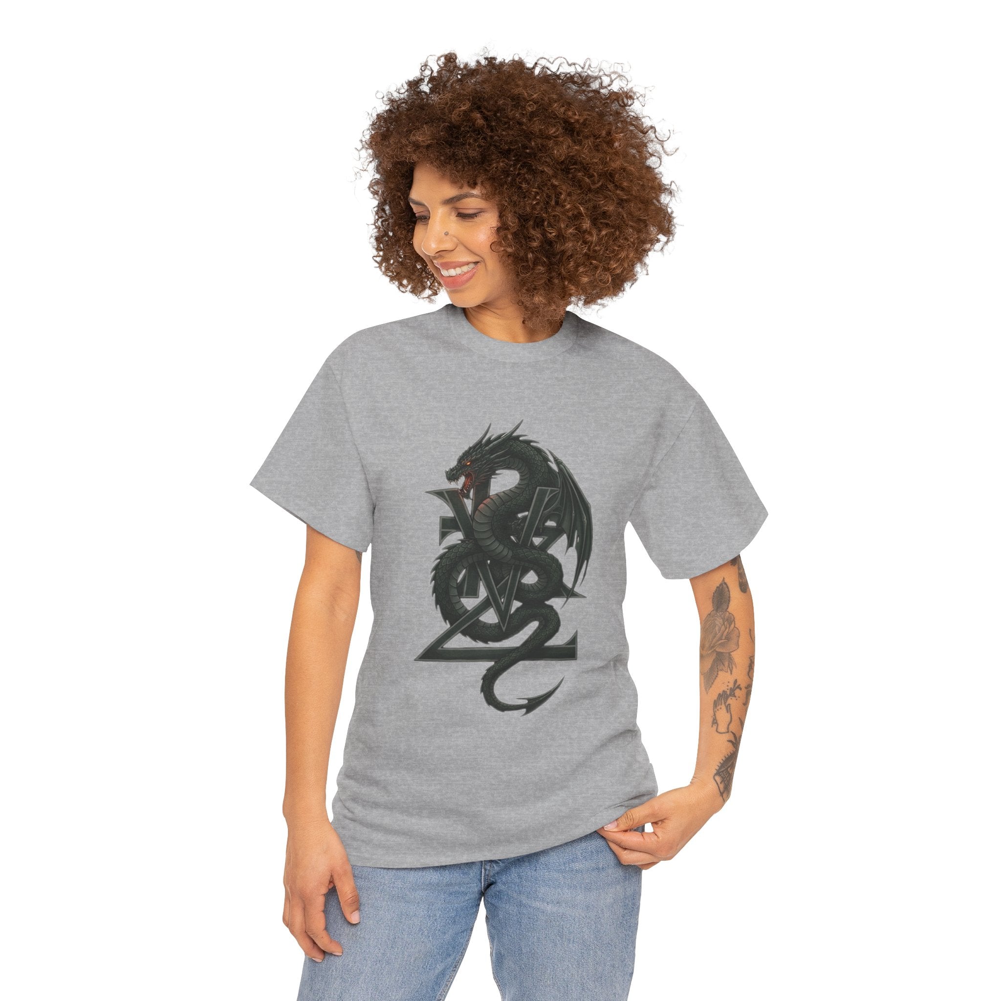 Dragon Crest T-Shirt — Gothic Black Dragon Emblem Tee