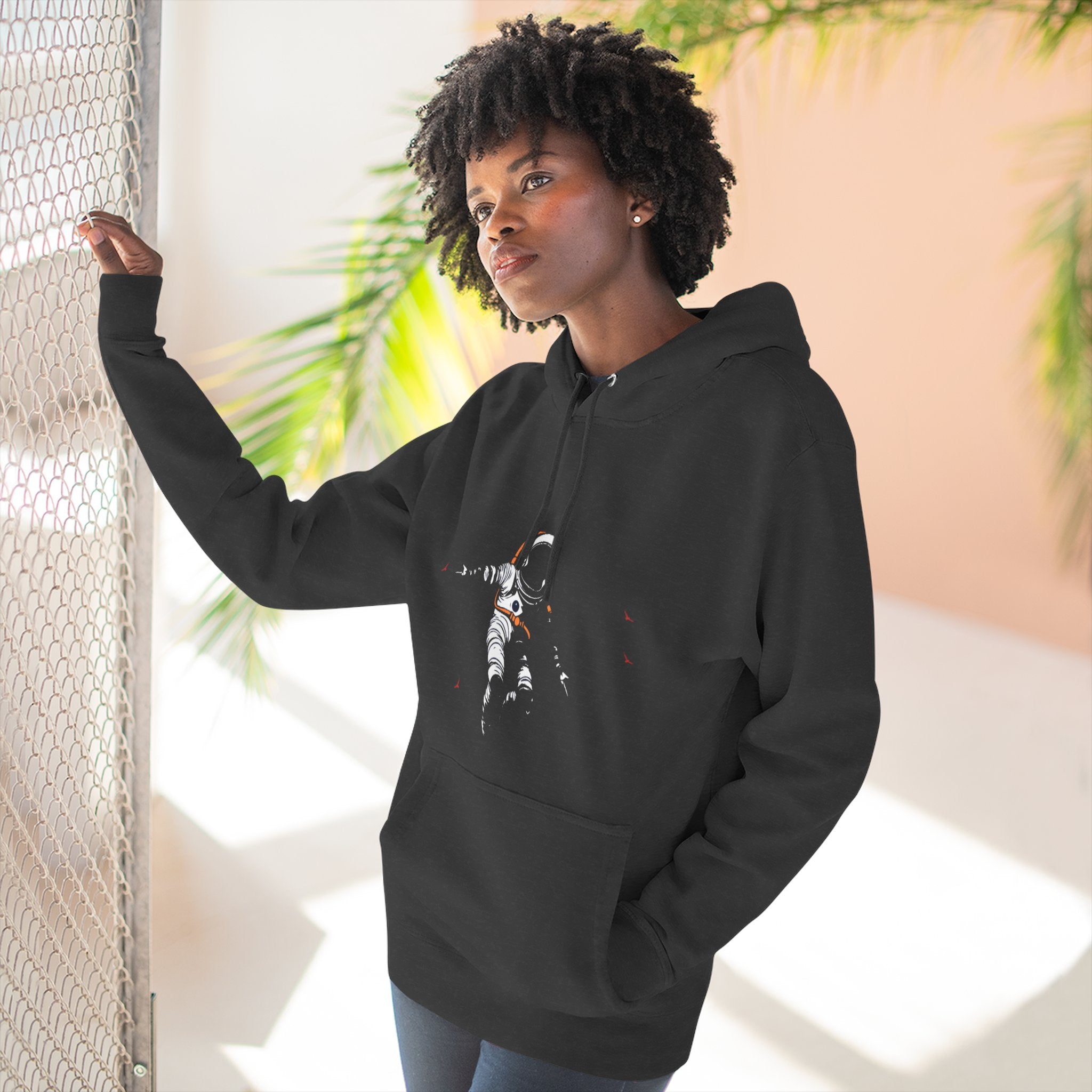 The Astral Wanderer Fleece Hoodie – Minimal Comfort, Adventurous Spirit