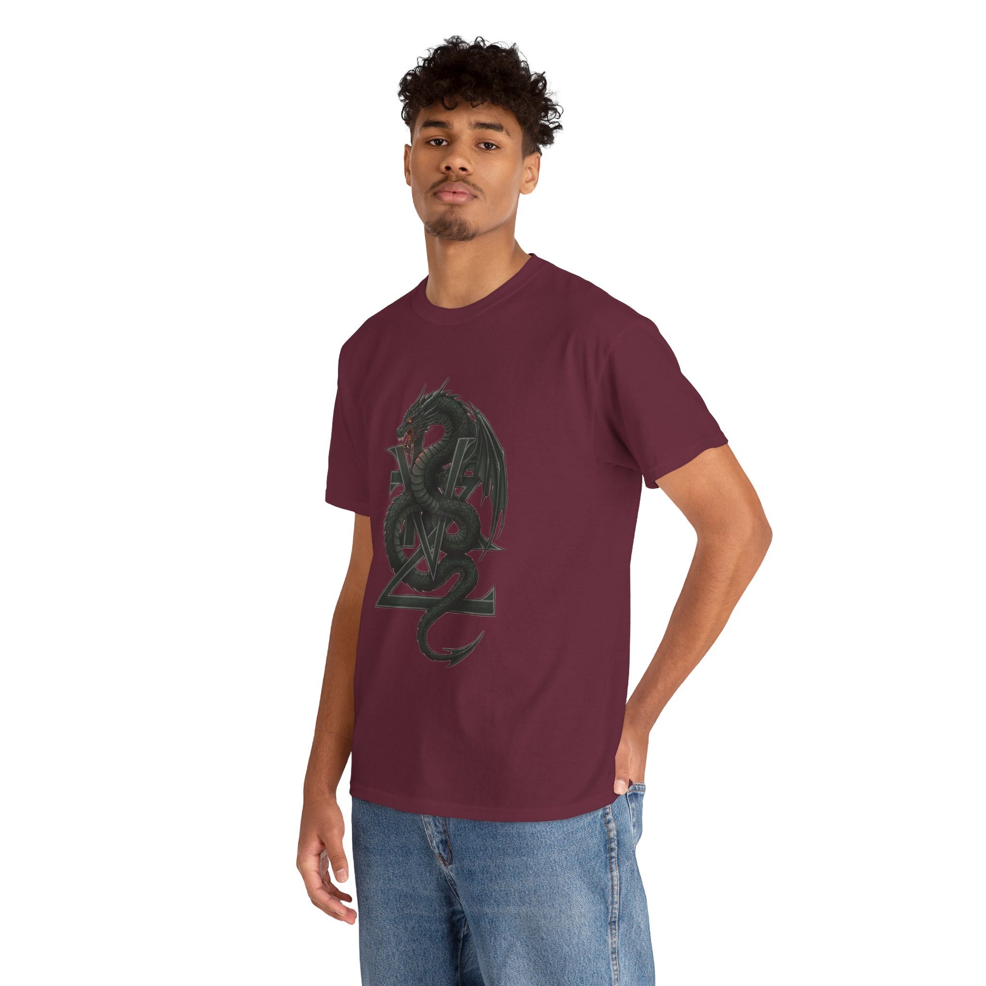 Dragon Crest T-Shirt — Gothic Black Dragon Emblem Tee