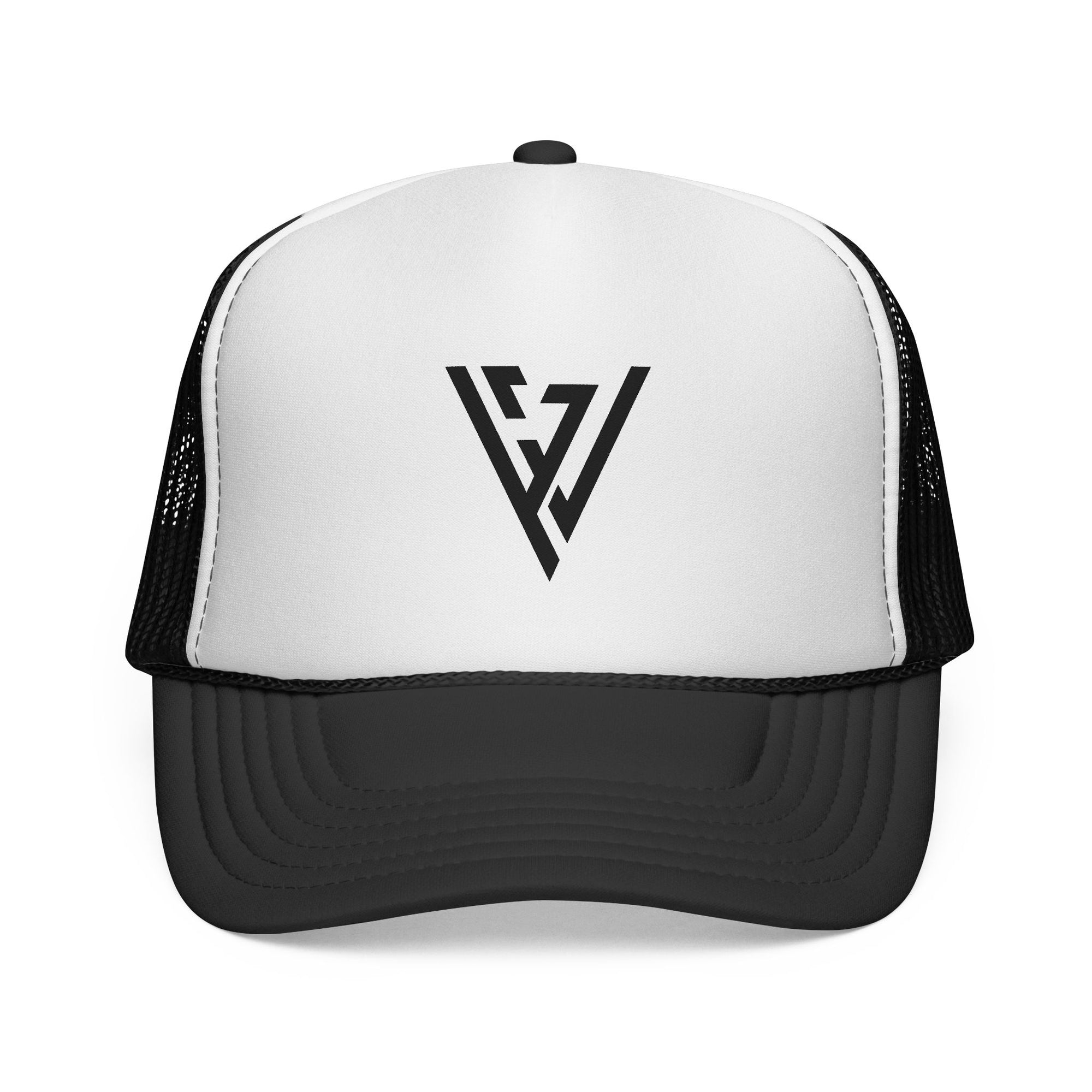 Minimal Monogram Trucker Cap – Geometric V Mesh Hat