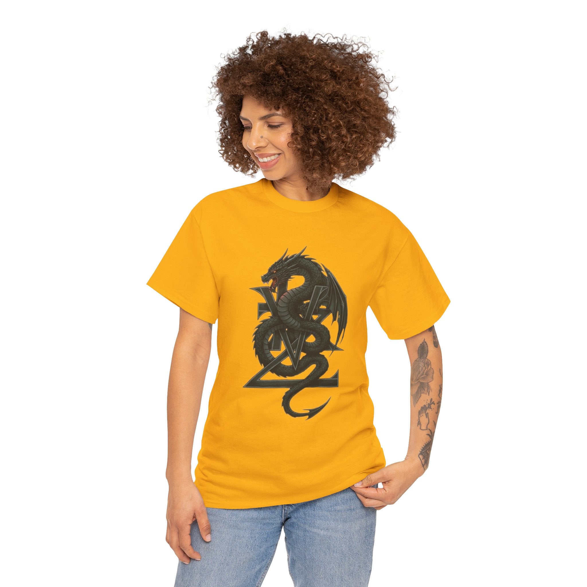 Dragon Crest T-Shirt — Gothic Black Dragon Emblem Tee