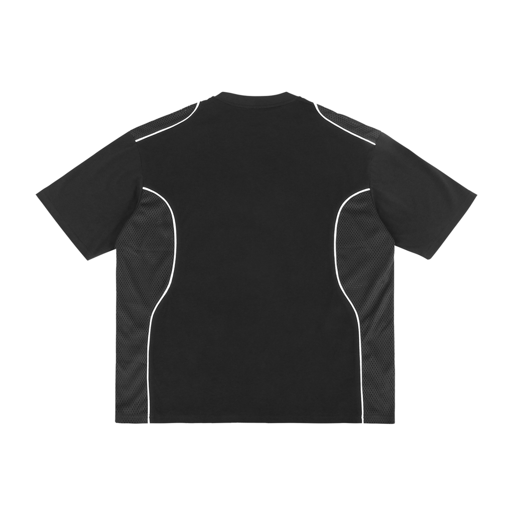 Celestial Sun Contrast Piped Mesh Panel Tee