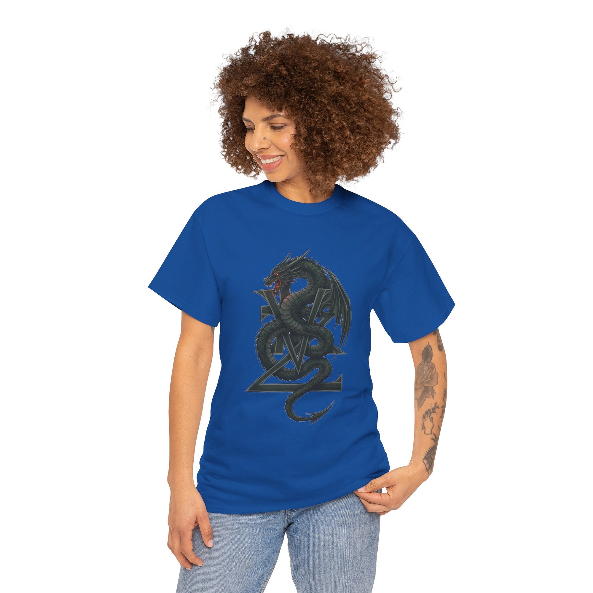 Dragon Crest T-Shirt — Gothic Black Dragon Emblem Tee