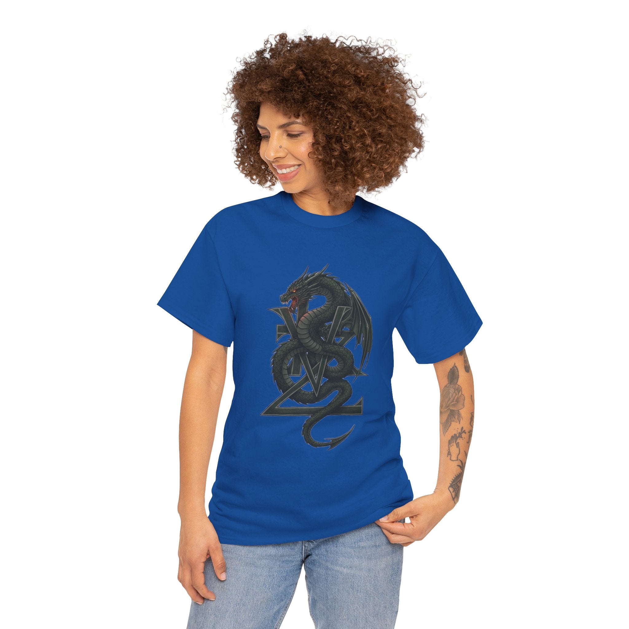 Dragon Crest T-Shirt — Gothic Black Dragon Emblem Tee