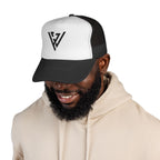 Minimal Monogram Trucker Cap – Geometric V Mesh Hat