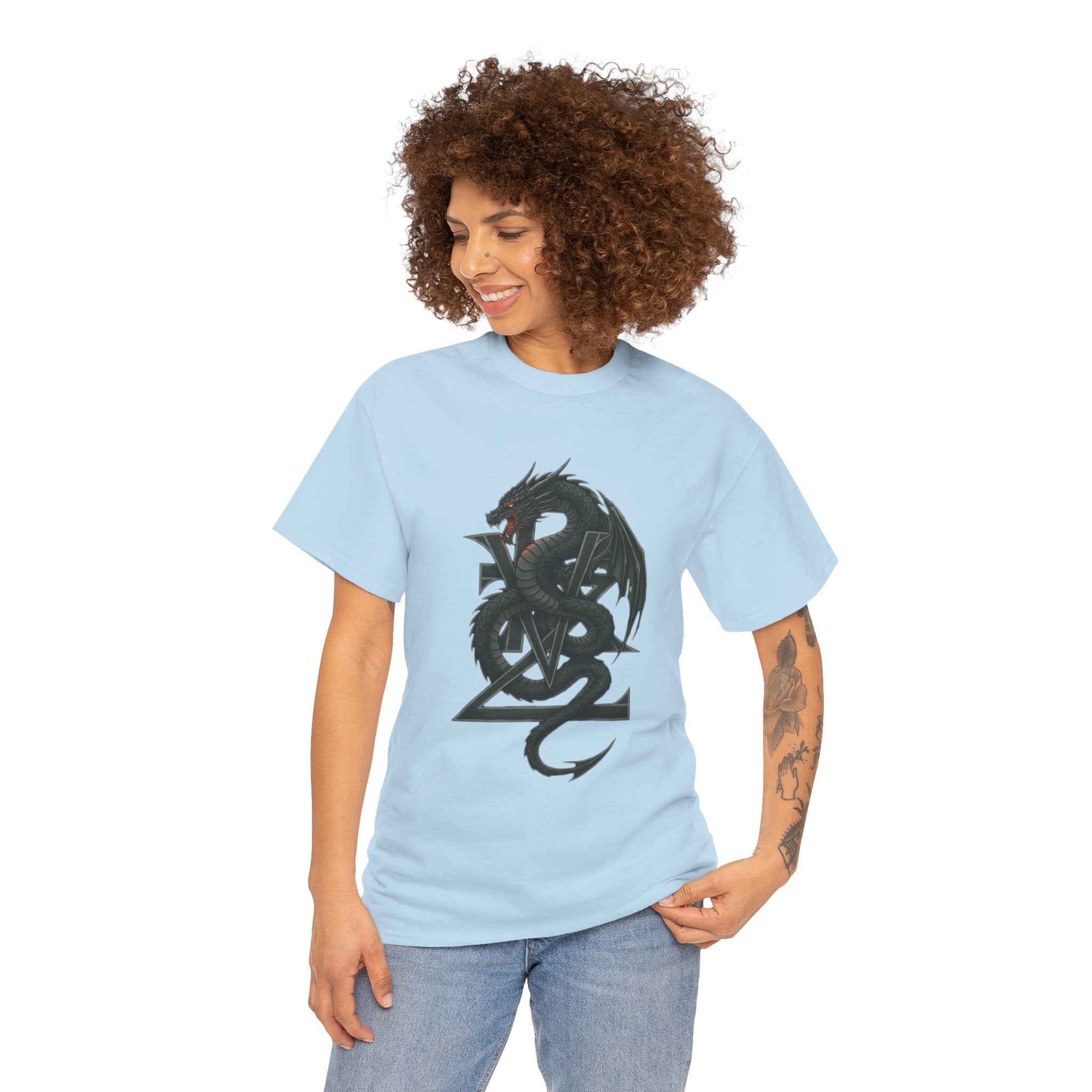 Dragon Crest T-Shirt — Gothic Black Dragon Emblem Tee